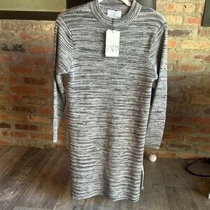 Zara Black and White Knit Dress